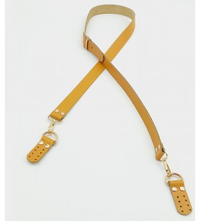 Çanta Aksesuar Gerçek Deri Ayarlı Uzun Sap 2.3X130 Hardal Light Gold Metalli