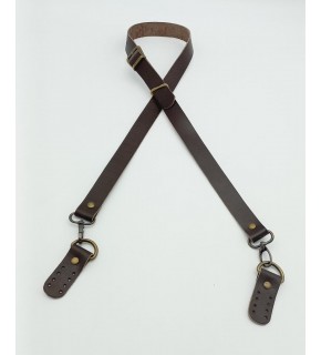 Çanta Aksesuar Gerçek Deri Ayarlı Uzun Sap 2.3X130 Kahverengi Antik Metalli