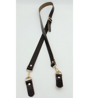 Çanta Aksesuar Gerçek Deri Ayarlı Uzun Sap 2.3X130 Kahverengi Light Gold Metalli