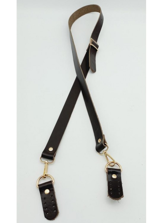 Çanta Aksesuar Gerçek Deri Ayarlı Uzun Sap 2.3X130 Kahverengi Light Gold Metalli Çanta Aksesuar Gerçek Deri Ayarlı Uzun Sap 2.3X130 Kahverengi Light Gold Metalli