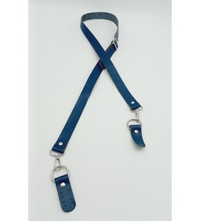 Çanta Aksesuar Gerçek Deri Ayarlı Uzun Sap 2.3X130 Lacivert Gümüş Metalli