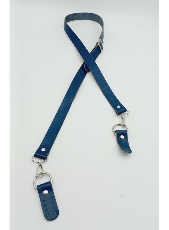 Çanta Aksesuar Gerçek Deri Ayarlı Uzun Sap 2.3X130 Lacivert Gümüş Metalli