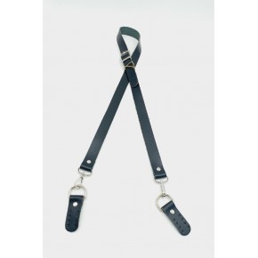 Çanta Aksesuar Gerçek Deri Ayarlı Uzun Sap 2.3X130 Siyah Gümüş Metalli