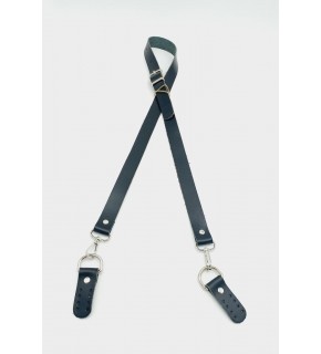 Çanta Aksesuar Gerçek Deri Ayarlı Uzun Sap 2.3X130 Siyah Gümüş Metalli