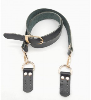 Çanta Aksesuar Gerçek Deri Ayarlı Uzun Sap 2.3X130 Siyah Light Gold Metalli