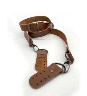 Çanta Aksesuar Gerçek Deri Ayarlı Uzun Sap 2.3X130 Sütlü Kahve Antik Metal