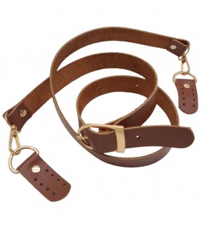 Çanta Aksesuar Gerçek Deri Ayarlı Uzun Sap 2.3x130 Sütlü Kahve Light Gold Metalli