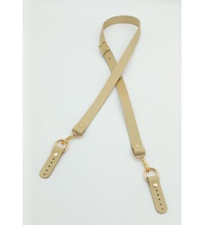 Çanta Aksesuar Gerçek Deri Ayarlı Uzun Sap 2X130 Ham (Doğal) Light Gold Metalli