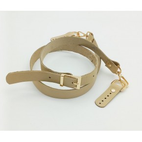 Çanta Aksesuar Gerçek Deri Ayarlı Uzun Sap 2X130 Ham (Doğal) Light Gold Metalli