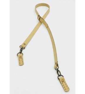 Çanta Aksesuar Gerçek Deri Ayarlı Uzun Sap 2X130 Ham Doğal Renk Antik Metalli