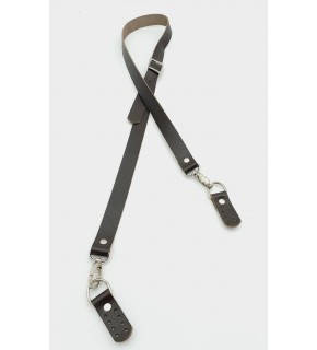 Çanta Aksesuar Gerçek Deri Ayarlı Uzun Sap 2X130 Kahverengi Gümüş Metalli