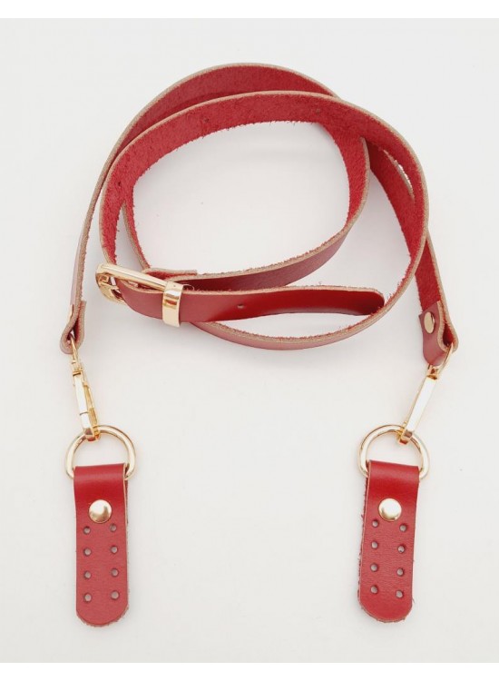 Çanta Aksesuar Gerçek Deri Ayarlı Uzun Sap 2X130 Kırmızı Light Gold Metalli Çanta Aksesuar Gerçek Deri Ayarlı Uzun Sap 2X130 Kırmızı Light Gold Metalli
