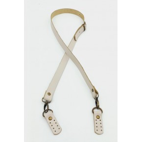 Çanta Aksesuar Gerçek Deri Ayarlı Uzun Sap 2X130 Krem Antik Metalli