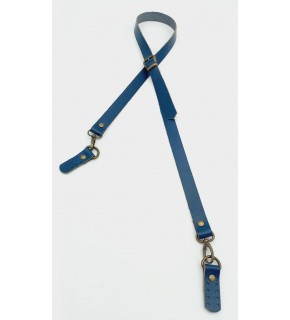 Çanta Aksesuar Gerçek Deri Ayarlı Uzun Sap 2X130 Lacivert Antik Metalli