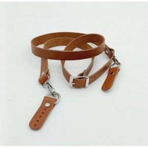 Çanta Aksesuar Gerçek Deri Ayarlı Uzun Sap 2X130 Taba Gümüş Metalli