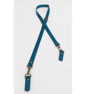 Çanta Aksesuar Gerçek Deri Ayarlı Uzun Sap 2X130 Turkuaz Antik Metalli