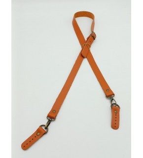Çanta Aksesuar Gerçek Deri Ayarlı Uzun Sap 2X130 Turuncu Taba Antik Metalli