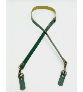 Çanta Aksesuar Gerçek Deri Ayarlı Uzun Sap 2X130 Yeşil Antik Metalli