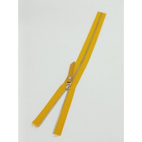 Çanta Aksesuar Gerçek Deri Başlıklı Hardal Fermuar 40 Cm Gümüş Metal