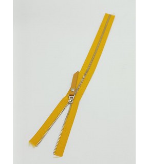 Çanta Aksesuar Gerçek Deri Başlıklı Hardal Fermuar 40 Cm Gümüş Metal