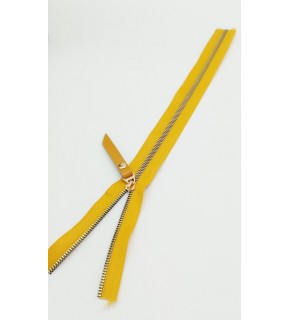 Çanta Aksesuar Gerçek Deri Başlıklı Hardal Fermuar 40 Cm Light Gold Metal