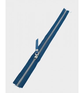 Çanta Aksesuar Gerçek Deri Başlıklı Lacivert Fermuar 40 Cm Gümüş Metal