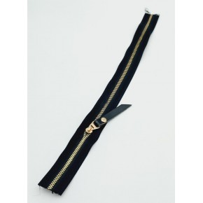 Çanta Aksesuar Gerçek Deri Başlıklı Siyah Fermuar 40 Cm Light Gold Metal