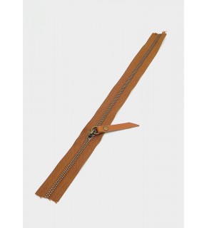 Çanta Aksesuar Gerçek Deri Başlıklı Taba Fermuar 40 Cm Antik Metal