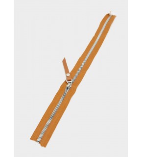 Çanta Aksesuar Gerçek Deri Başlıklı Taba Fermuar 40 Cm Gümüş Metal