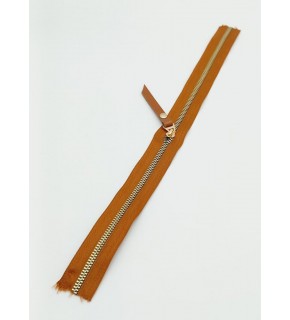 Çanta Aksesuar Gerçek Deri Başlıklı Taba Fermuar 40 Cm Light Gold Metal