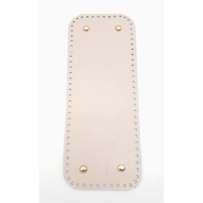 Çanta Aksesuar Gerçek Deri Bej 30X12 cm Dikdörtgen Light Gold Metalli Çanta Tabanı