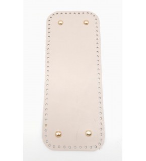 Çanta Aksesuar Gerçek Deri Bej 30X12 cm Dikdörtgen Light Gold Metalli Çanta Tabanı