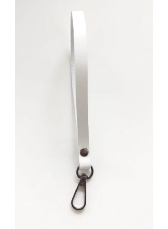 Çanta Aksesuar Gerçek Deri Beyaz Renk Elcik Metali Füme