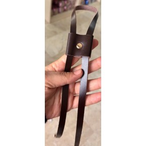 Çanta Aksesuar Gerçek Deri Büzgü Koyu Kahve Renk Light Gold Metalli