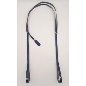 Çanta Aksesuar Gerçek Deri Çantayı Saran Lacivert Renk İnce Sap Light Gold Metalli