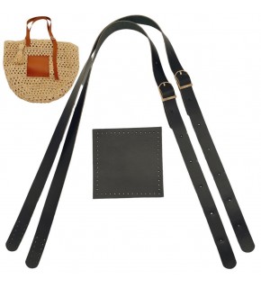 Çanta Aksesuar Gerçek Deri Cepli Ayarlanabilir Çift Saplı Çanta Seti Siyah Renk Light Gold Metalli