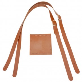 Çanta Aksesuar Gerçek Deri Cepli Ayarlanabilir Çift Saplı Çanta Seti Taba Renk Light Gold Metalli