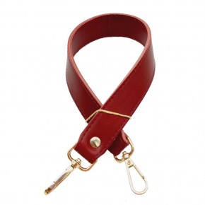 Çanta Aksesuar Gerçek Deri Çift Kat Dikişli Kısa Sap Kırmızı