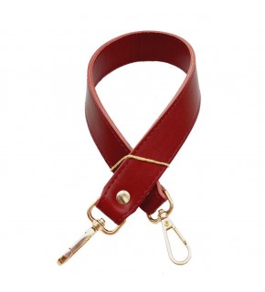 Çanta Aksesuar Gerçek Deri Çift Kat Dikişli Kısa Sap Kırmızı