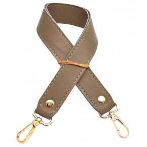 Çanta Aksesuar Gerçek Deri Çift Kat Dikişli Kısa Sap Koyu Bej 48 cm