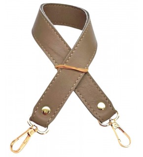 Çanta Aksesuar Gerçek Deri Çift Kat Dikişli Kısa Sap Koyu Bej 48 cm