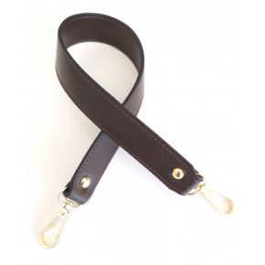 Çanta Aksesuar Gerçek Deri Çift Kat, Dikişli Kısa Sap Koyu Kahve