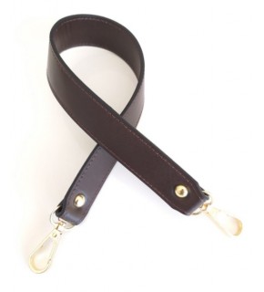 Çanta Aksesuar Gerçek Deri Çift Kat, Dikişli Kısa Sap Koyu Kahve