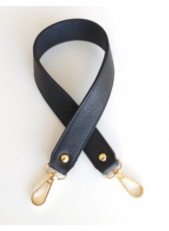 Çanta Aksesuar Gerçek Deri Çift Kat, Dikişli Kısa Sap Siyah