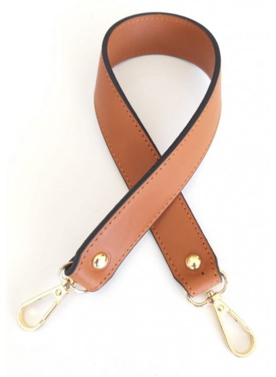 Çanta Aksesuar Gerçek Deri Çift Kat, Dikişli Kısa Sap Taba