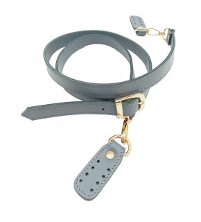 Çanta Aksesuar Gerçek Deri Çift Kat Dikişli Uzun Sap Gri