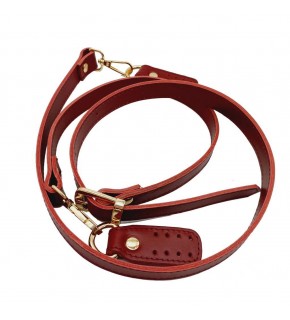 Çanta Aksesuar Gerçek Deri Çift Kat Dikişli Uzun Sap Kırmızı