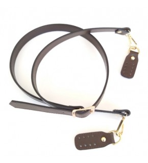 Çanta Aksesuar Gerçek Deri Çift Kat, Dikişli Uzun Sap Koyu Kahve