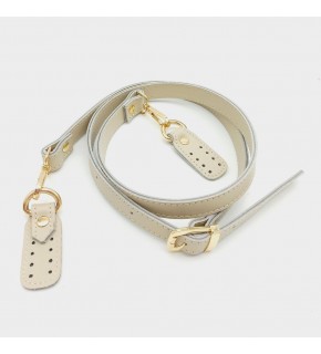 Çanta Aksesuar Gerçek Deri Çift Kat Dikişli Uzun Sap Krem