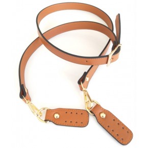 Çanta Aksesuar Gerçek Deri Çift Kat, Dikişli Uzun Sap Taba